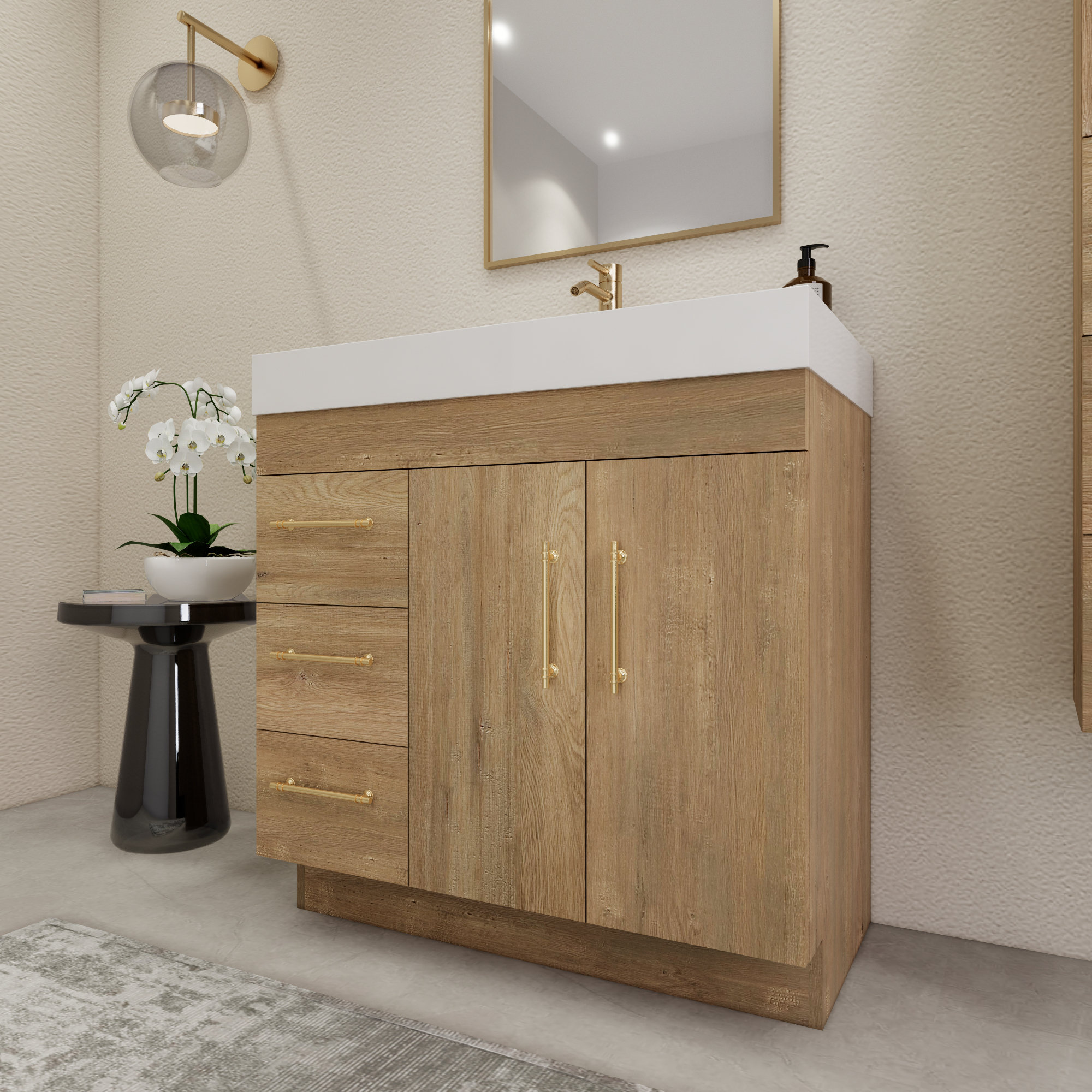 Morenobath 36" Freestanding Single Bathroom Vanity Set with Drawers and ...